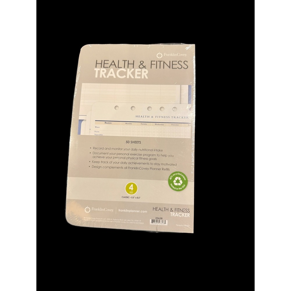 FranklinCovey Health & Fitness Tracker Classic Size 4 Planner Refill 50 Sheets